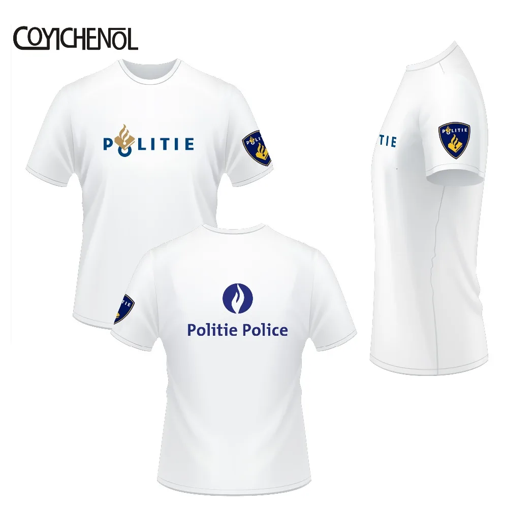 

Netherlands Politie Oversized modal short sleeves tshirt men large size printed tshirt homme regular casual tops printed tee men