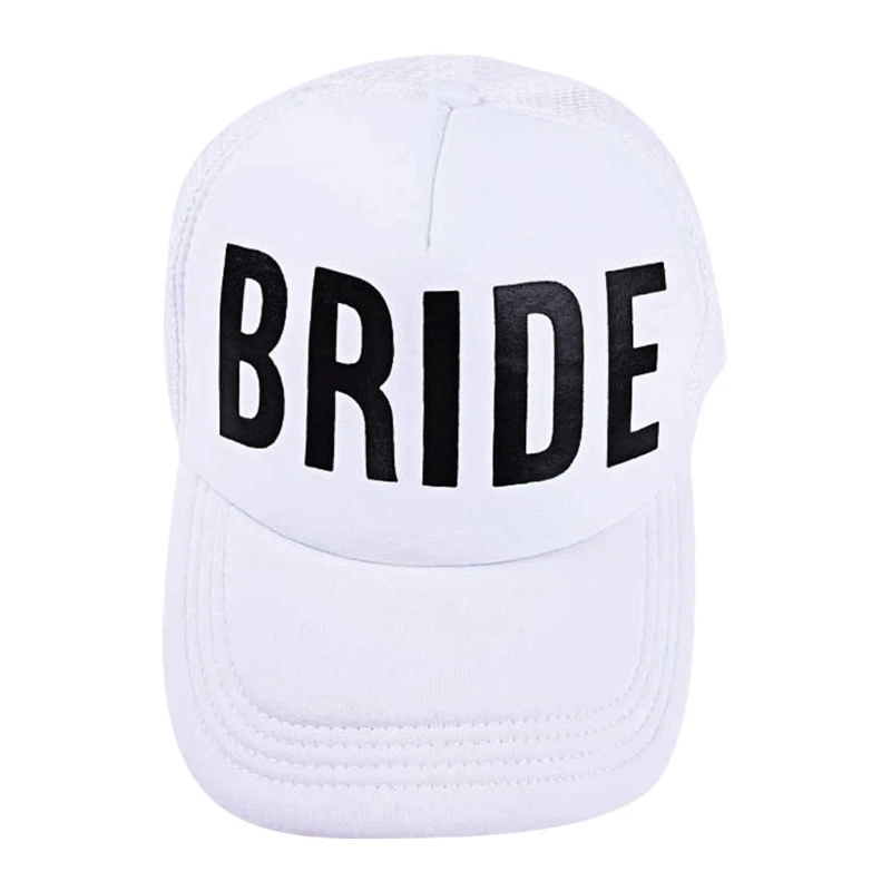 С надписью "BRIDE TO BE" Девичник Шапки Для женщин свадебные Preparewear шляпы водителя грузовика белый неоновый летнее Сетчатое платье - Цвет: 116-W