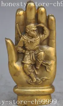 

chinese fengshui brass Tathagata Buddha The bergamot Monkey King lucky statue