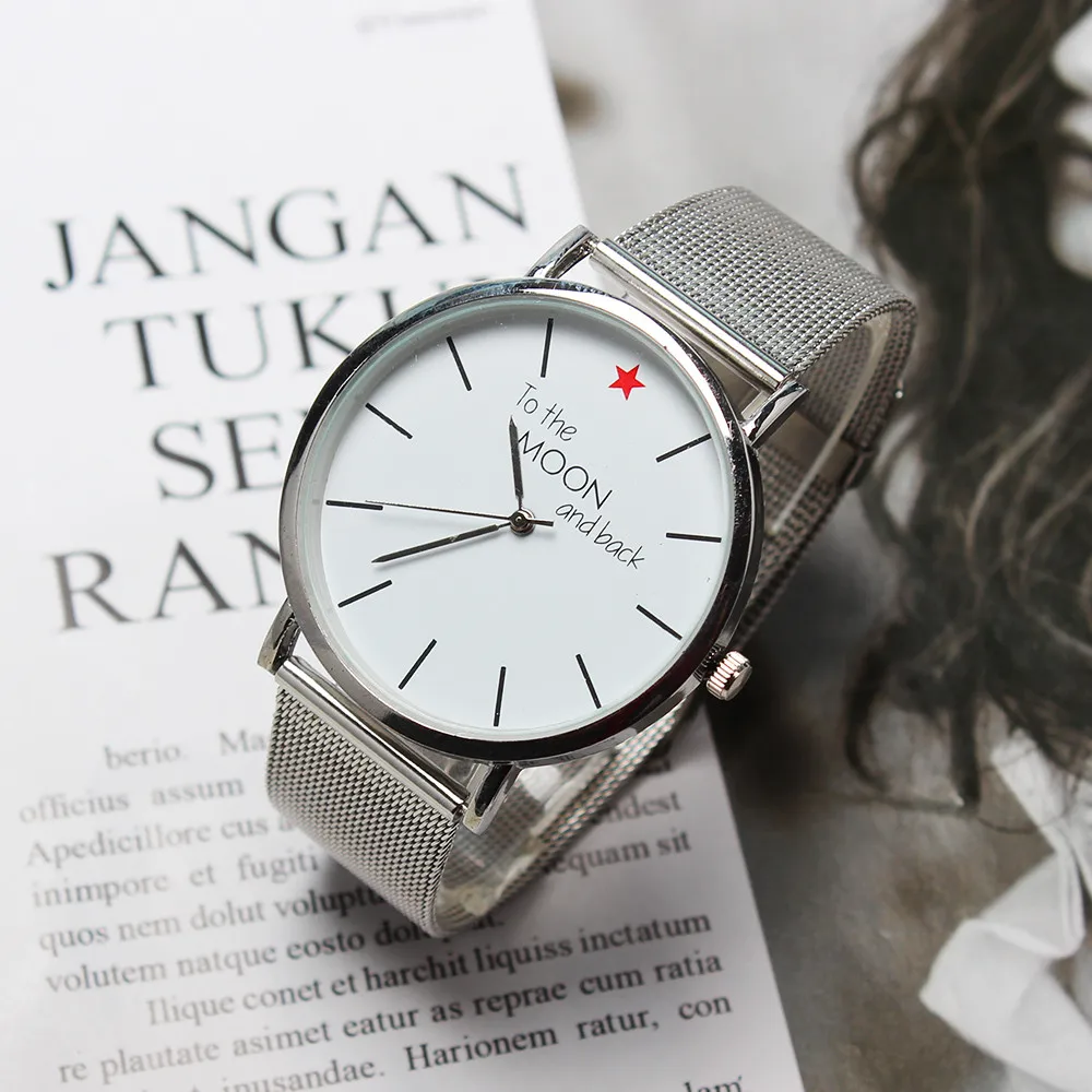 

Duobla Fashion watches Womens Men Classic Quartz Stainless Steel Wrist Watch Letter Pentagram Pattern Bracelet Watches 2019 30Q