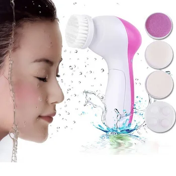 

1 Set 5-in-1 Electric Wash Face Brush Facial Cleansing Device Pore Cleaner Body Cleaning Massage Mini Skin Beauty Massager