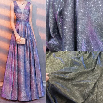 

50cm*145cm Sparkling Party Dress Fabric Glittery Powder Bling Shimmer Cosplay Material Bridal Dress Decoration Material
