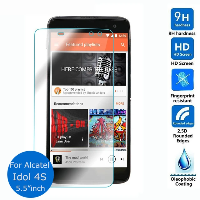 2.5D Закаленное стекло для Alcatel One Touch Idol 4S защитная пленка Взрывозащищенная 5