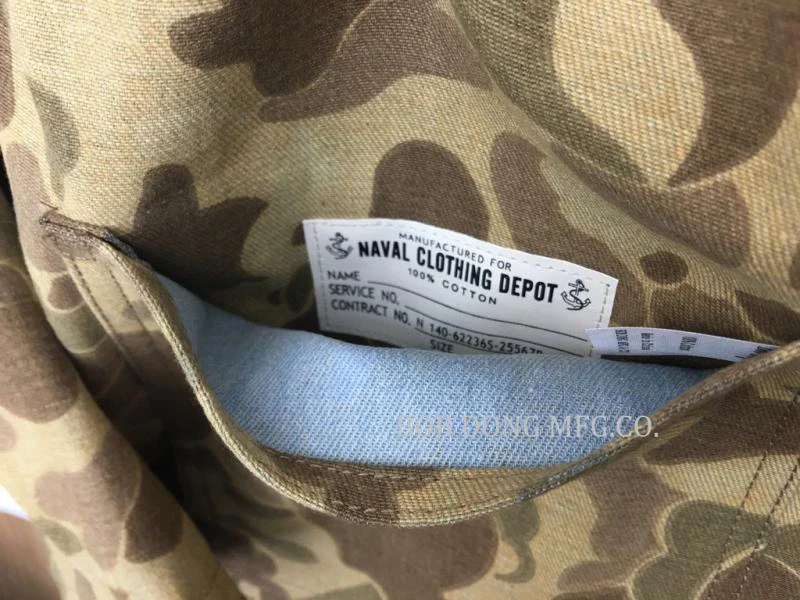 BOB DONG Repro USMC Тихоокеанская камуфляжная куртка 13,7 oz джинсовая Двусторонняя армейская куртка США