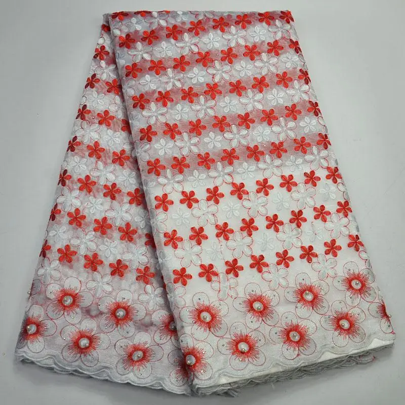 

African Dry Lace Fabrics High Quality Cotton Dry Lace Fabric Swiss Voile With Stones And beads Swiss Voile Lace In Switzerland