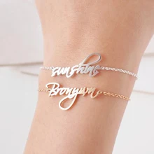 Пользовательские детские браслеты с именами ручной работы для женщин и мужчин персонализированные имя Изящные инициалы браслет подарок для друзей, ювелирное изделие BFF