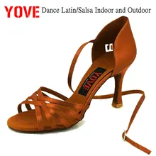 YOVE стиль LA-08 профессиональная танцевальная обувь для латинских танцев для женщин " с расклешенным каблуком