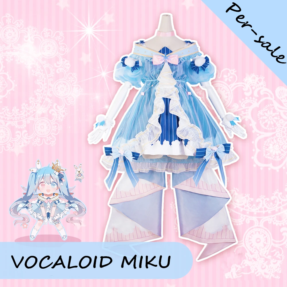 

[Nov. STOCK] 2018 Anime Vocaloid Snow Miku Gothic Lolita Winter Outfit Dress Cosplay Costume For Women Halloween Free Shipping.