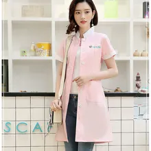 Женская летняя рубашка с коротким рукавом и стоячим воротником, униформа медсестры для стоматологической клиники, униформа доктора, приталенная белая куртка