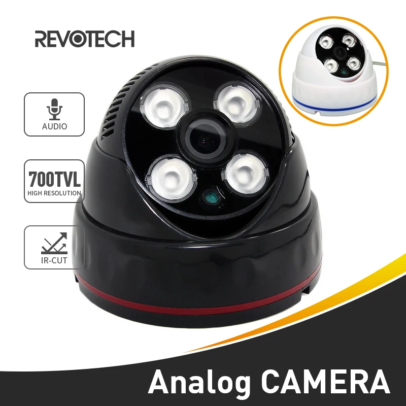 

Audio 4 Array LED IR 700TVL CCTV Camera Night Vision Sony Effio-E CCD / CMOS Security Dome Indoor Camera Video Analog Cam