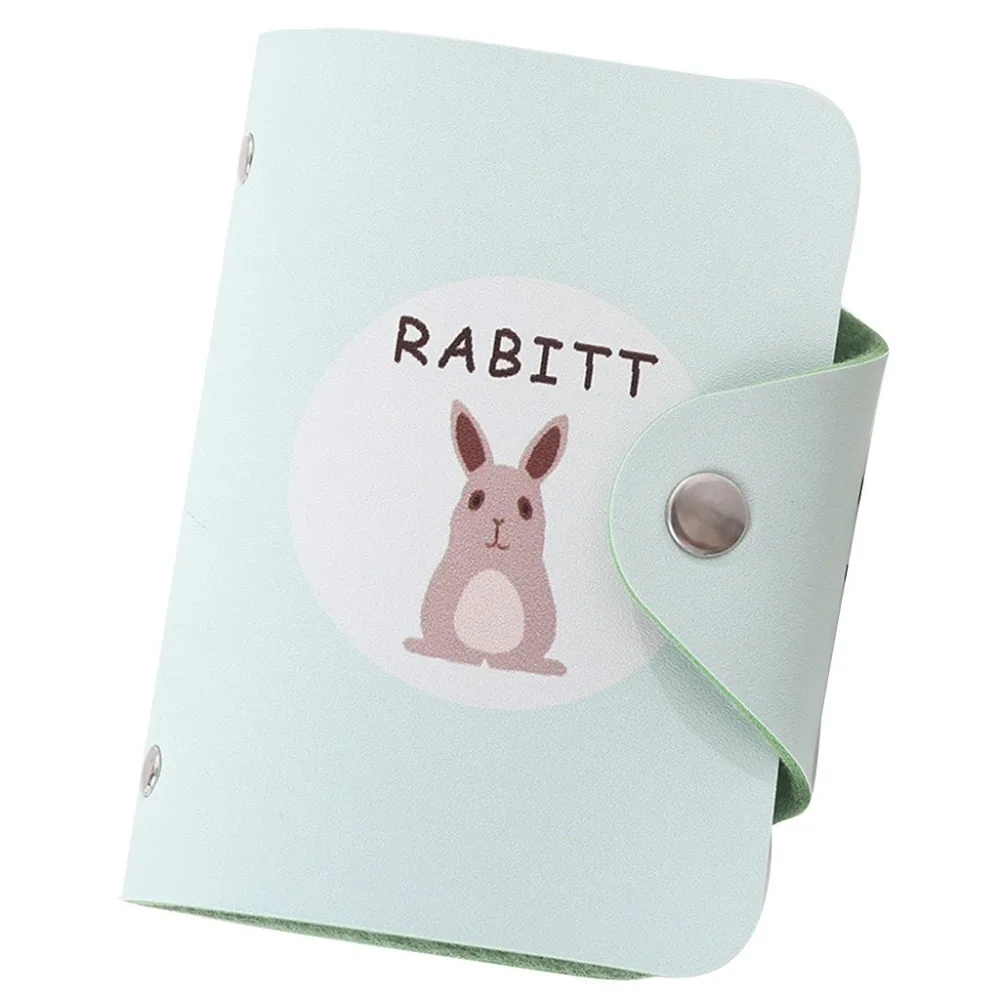 

Women Bank Card Package Coin Bag leather Business Credit Card Holder Fashion Creative Fresh Cute Animals Printing Buckle 10Dec20