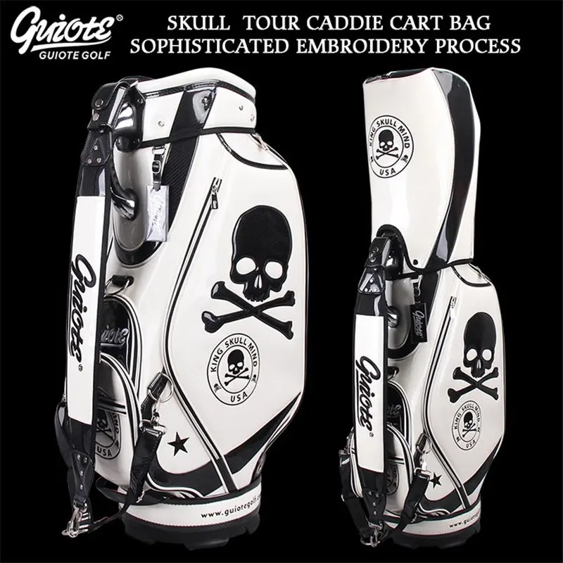 [2 цвета] King Skull USA Golf Caddie Cart Сумка из искусственной кожи Golf Tour Staff сумка с дождевиком 5-way для мужчин и женщин