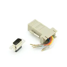 DB9 F до RJ45 адаптер серый Коло DB9 к RJ45 собрать DB9 с оболочкой, регулируемый D-SUB с оболочкой. d-SUB/DB9