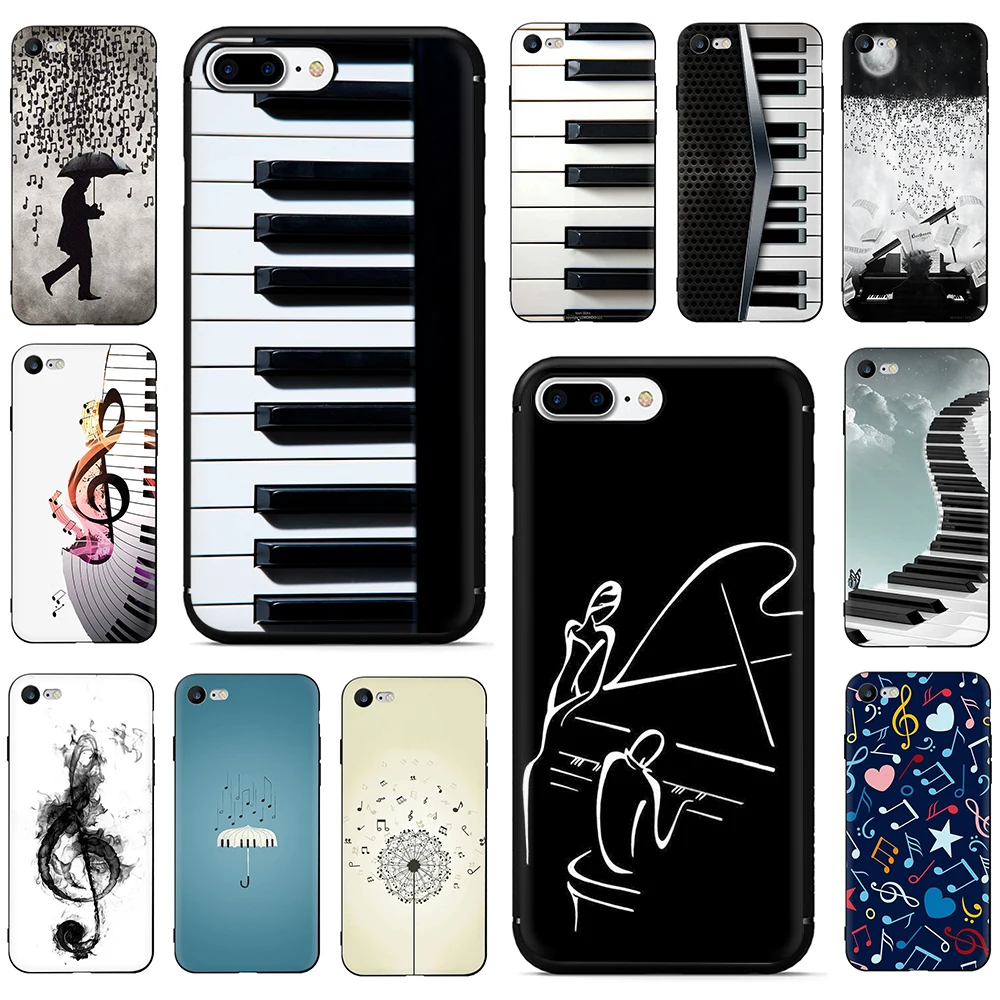 

piano guitar music Soft Phone Cover Case For iPhone 5 5S SE 6 6S Plus 7 8 Plus X XR XS 11 Pro Max