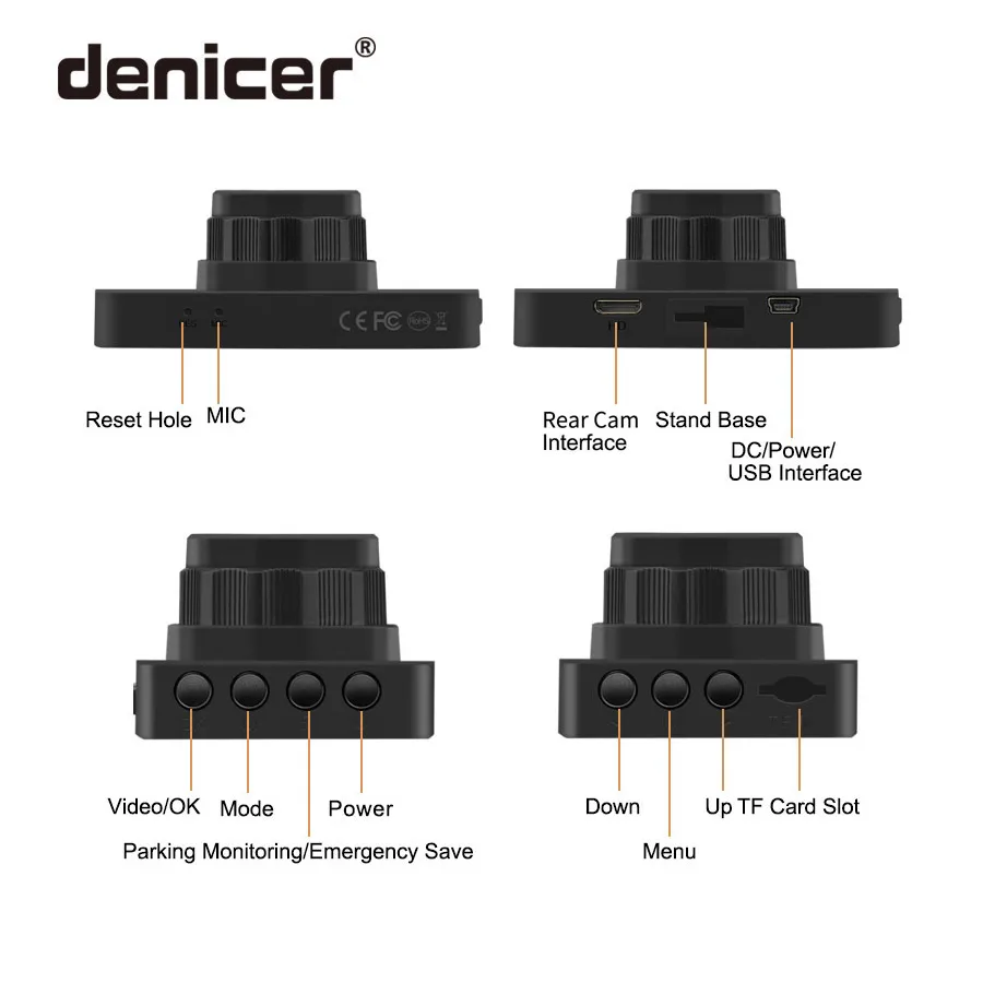  Original Car DVR Full HD Dashcam denicer Hot Sale Dash Camera with Parking Monitor Rear View Two Ca