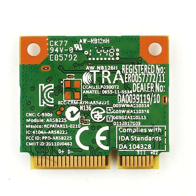 Atheros AR5B225 WI FI Беспроводной Bluetooth BT 4 0 Половина MINI PCI E Wlan карты лучше чем 1030 6235 6230 150 M