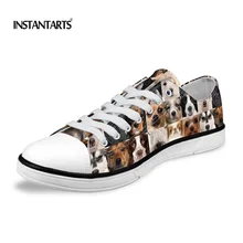 INSTANTARTS/Лидер продаж; Мужская парусиновая Обувь На Шнуровке; модная обувь с объемным рисунком животных, кошек, головоломки, собак, коллажей; Вулканизированная обувь для мальчиков