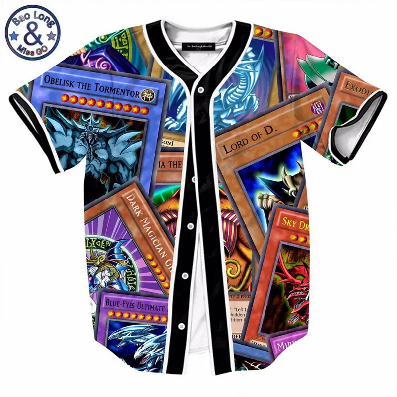  Cartoon Movie Men t shirt game player YU-GI-OH games t shirts short sleeve tees hip hop style stree