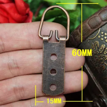 

Bulk Round D-Ring 3 Holes Hanging Picture Oil Painting Mirror Frame Hooks Hangers With Screws,Red Bronze Tone,60*15mm,500Pcs