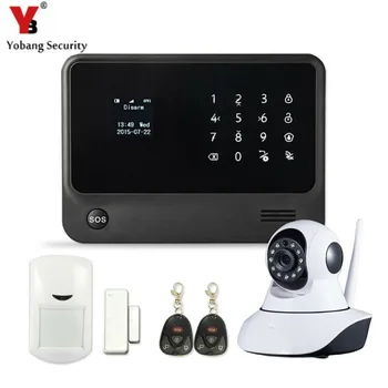 

YobangSecurity Android IOS APP Touch Screen WIFI Wireless Alarm System LCD Display House Alarm GSM with Camera