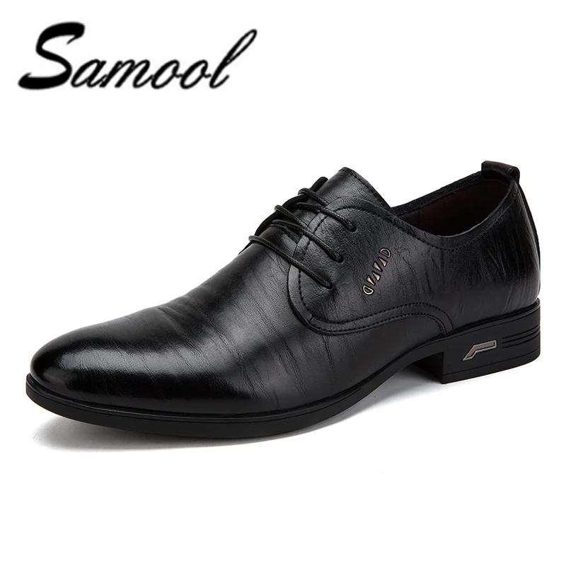

New Oxfords Genuine Leather Business Shoes for Men Fashion Casual Pointed Top Formal Wedding Male Wedding Dress Flats XX4