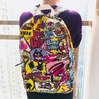 

IVYYE Anpanman Baikinman Canvas Backpacks Rucksacks Cartoon School Backpack Casual student Bags travel Knapsack Unisex New