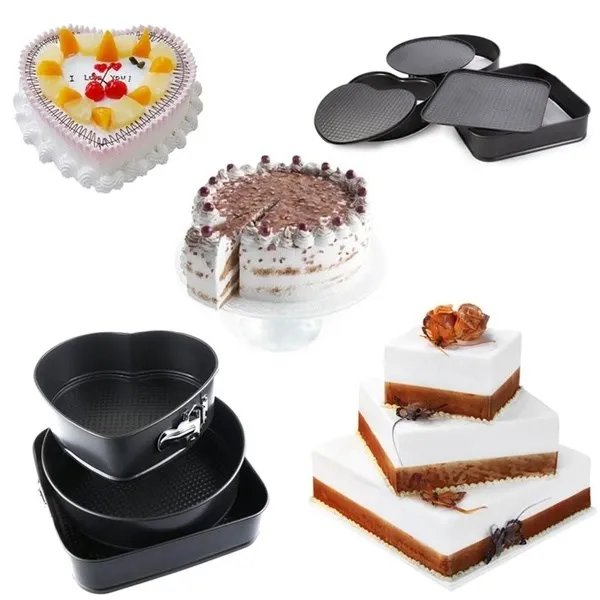 

3Pcs/set Non-Stick Springform Pan Cake Stainless Steel Baking Tools Removable Bottom Cake Molds Cake Baking Pan