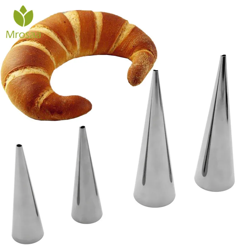 DIY конусы для выпечки Размер L нержавеющая сталь спиральных Круассанов трубы Рог