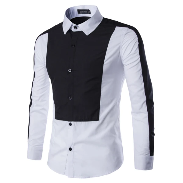 Overseas purchasing 2016 spring new court style black collar shirt men ...