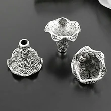 28462) 10 шт 21 мм, Высота 17 мм Античные бусины из серебряного цинкового сплава, колпачки с кисточками, самодельные ювелирные изделия, аксессуары