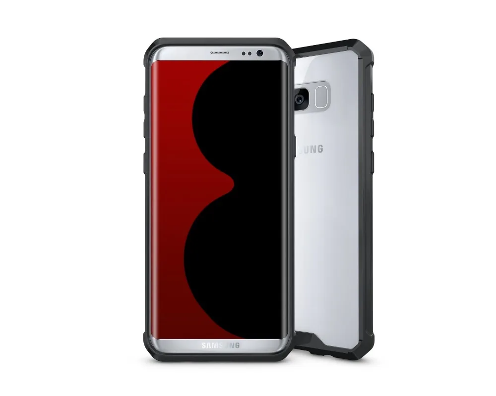 2in1 дизайн прозрачный защитный чехол для задней крышки с яркий бампер из термопластичного полиуретана прозрачная рамка-чехол для Samsung Galaxy S8 S8 плюс