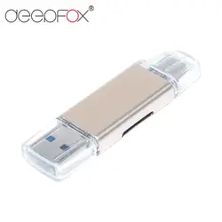 Deepfox портативный мини-дизайн 3 в 1 кардридер usb type C Micro USB 2,0 TF Micro SD OTG кардридер для телефона Android