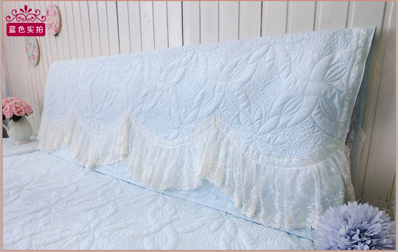 Летний розовый/белый/синий Романтический чехол для кровати Свадебный декор изгибающаяся кружевная кровать текстильный цветок стеганая доска для кровати полотенце
