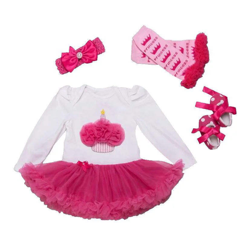 Robe D Anniversaire Pour Filles De 2 Ans Bandeau Jambieres Chaussures De Berceau Ensembles Tutu A Manches Longues Vetements Pour Bebes Filles Aliexpress