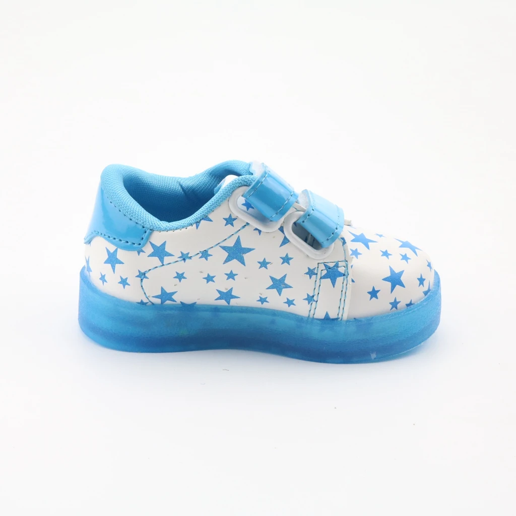 Г. новая блестящая спортивная обувь для мальчиков и девочек, Нескользящие модные кроссовки для малышей, светодиодный детский size21-25