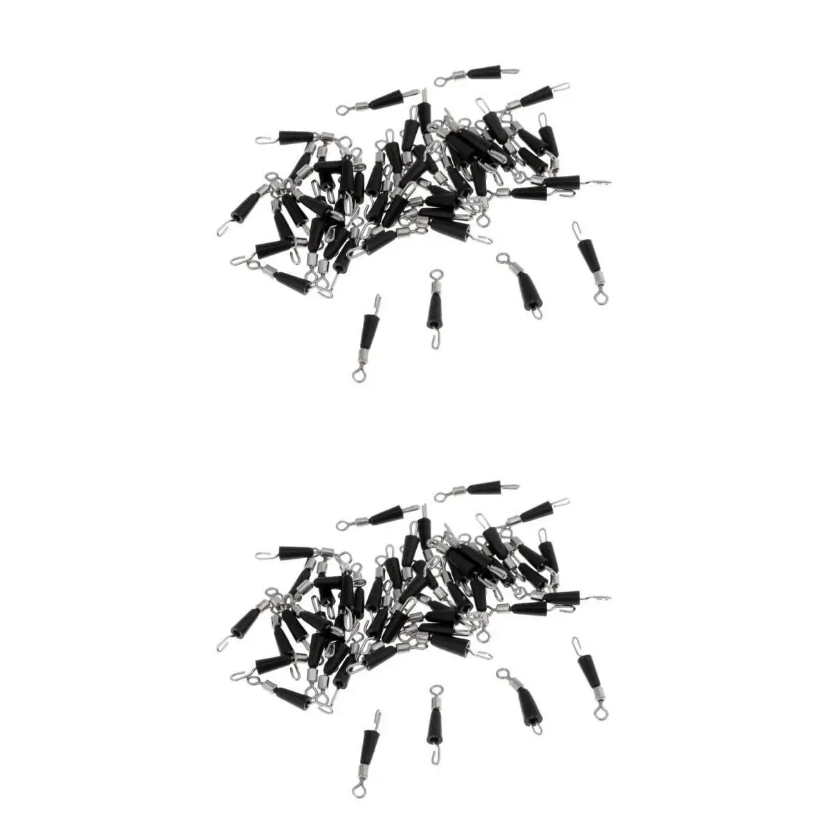 Set of 100pcs Fishing Rolling Swivel Line Connector Fast Link Fishing Pins Swivels de pesca Emerillons de peche