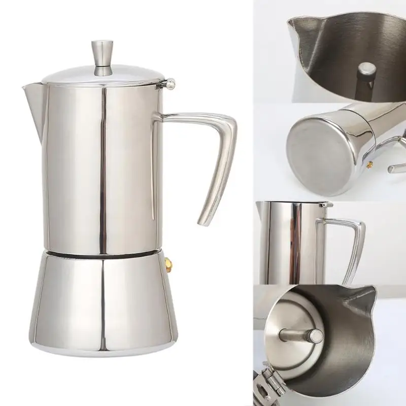 

Stainless Steel Coffee Pot Moka Coffee Maker Teapot Mocha Stovetop Tool Filter Percolator Cafetiere Percolator Tool