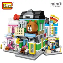 LOZ мини Street View мини блоки архитектура строительные блоки город Развивающие игрушки для детей Кирпич магазин весело модели