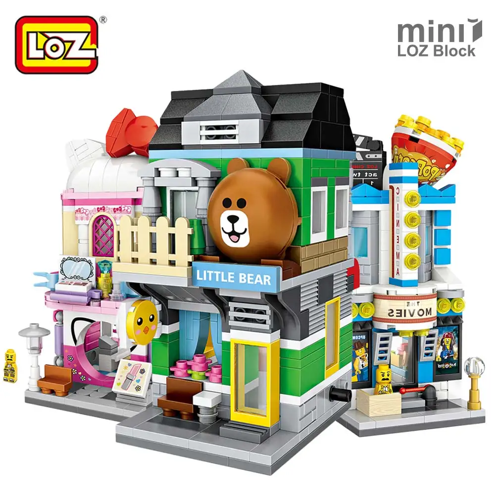 

LOZ Mini Street View Mini Blocks Architecture Building Blocks City Educational DIY Toys for Children Bricks Shop Store Model Fun
