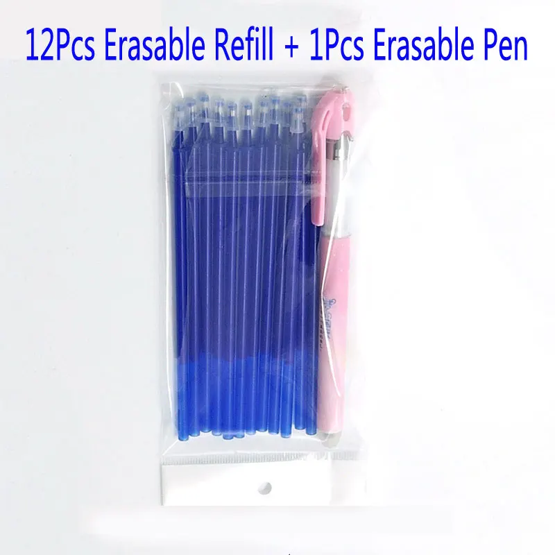 

0.5MM 12pcs/set Erasable Pen Refill And 1pcs Erasable Pen Set Student Gel Pen Refill Office Stationery Erasable Pen Rod