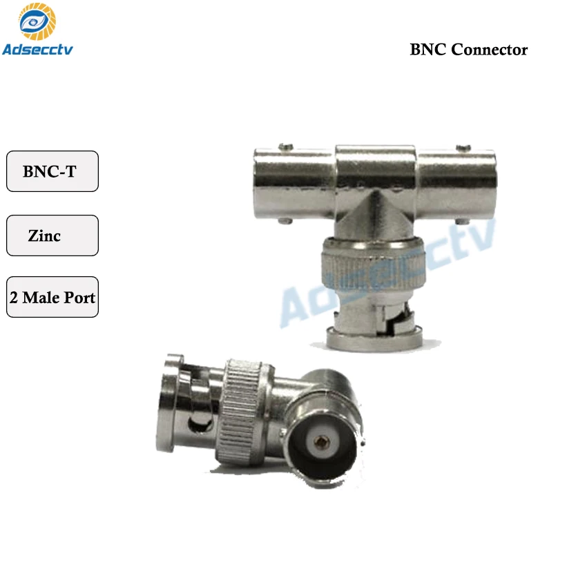 BNC Т-адаптер разветвитель разъема муфты 1 Мужской до 2 Женский видеонаблюдения Разъем для видеонаблюдения 20 шт./лот