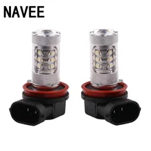LEVOU Farol H8/H11 9005 9006 2828SMD 80 W Car/Auto Luz de Nevoeiro lâmpadas de Sinal de Luz Da Cauda Da Lâmpada de Condução Diurna DRL 6000 K Carro Styling
