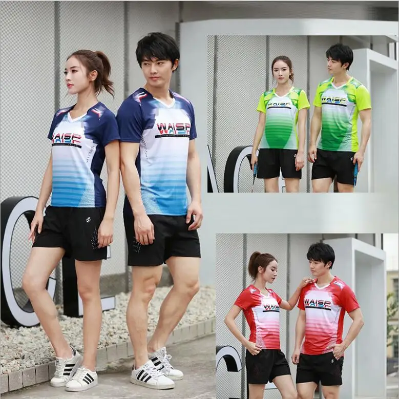 Рубашки для бадминтона быстросохнущие дышащие мужские/женские волейбольные/теннисные шорты с коротким рукавом униформа, теннисные майки