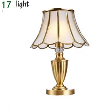 Европейская роскошная медная бронзовая настольная лампа E27 AC110/220 V настольная лампа для гостиной рядом с домашний декор, кофейный магазин отель Вилла