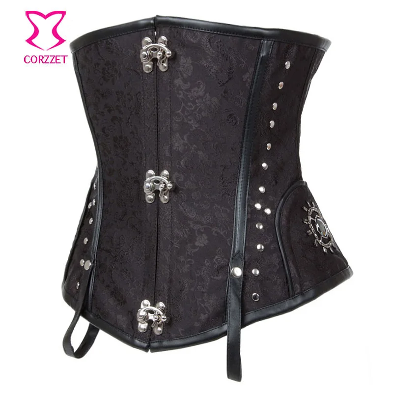 Corset for Women Vintage Underbust Corset Plus Size Steampunk Bustier Waist Cincher Top