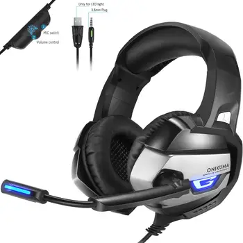 

ONIKUMA K5 Gaming Headset with Microphone casque PC Gamer 3.5mm Stereo Headphones for PS4 Gamepad New Xbox One Laptop Computer