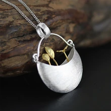 Exclusivo Diseño Único Mi Pequeño Jardín Colgante Auténtica plata de Ley 925 de Plata Hecho A Mano Joyería de Moda Mejores Regalos Para Las Mujeres