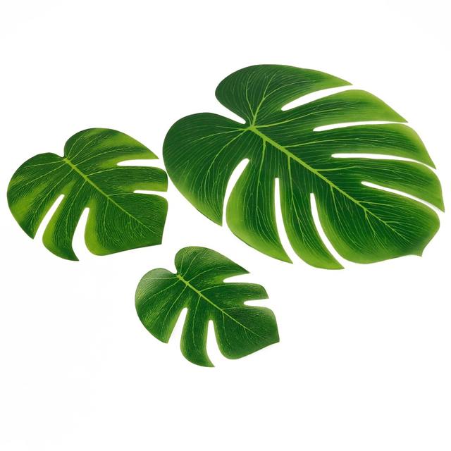 Green Artificial Tropical Palm Leaves
