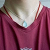 Sanlan Lovely Sea Glass Beading Pendant Blue Matte Sand Stone Necklace Ocean Frosted High Quality Beads Jewelry 6
