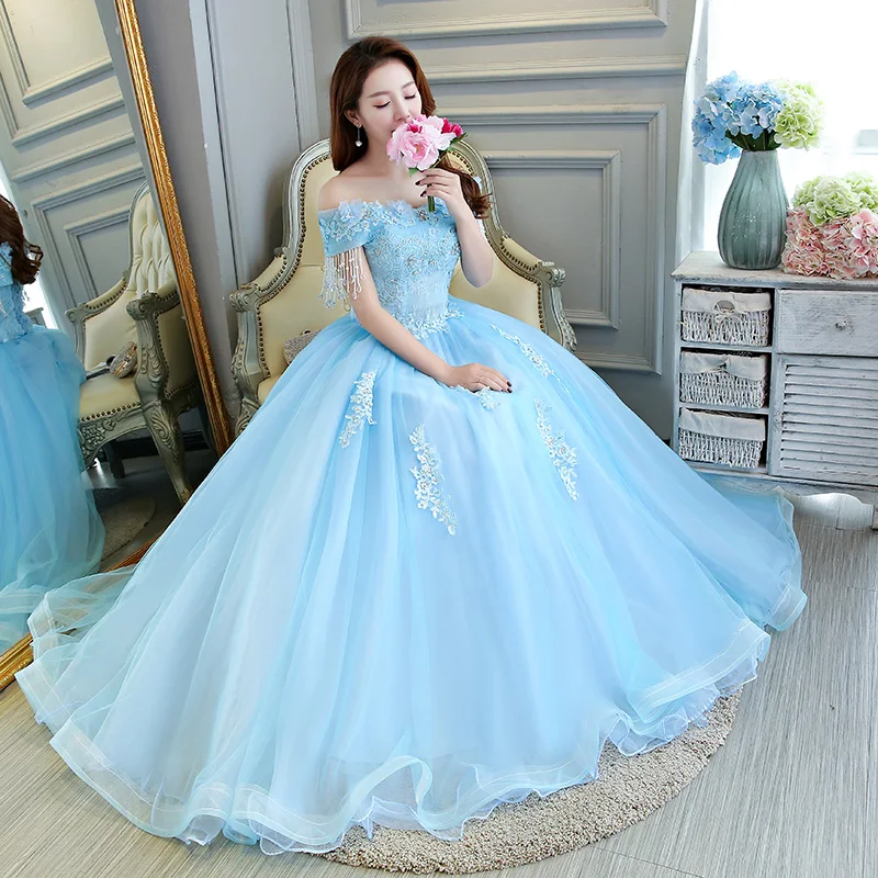 light blue victorian dress